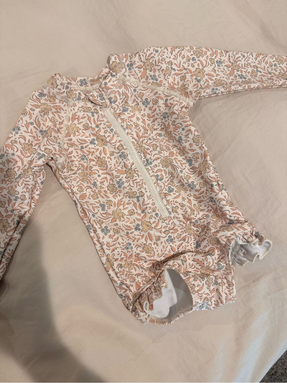 Rylee + Cru Floral Long-Sleeve swimsuit
